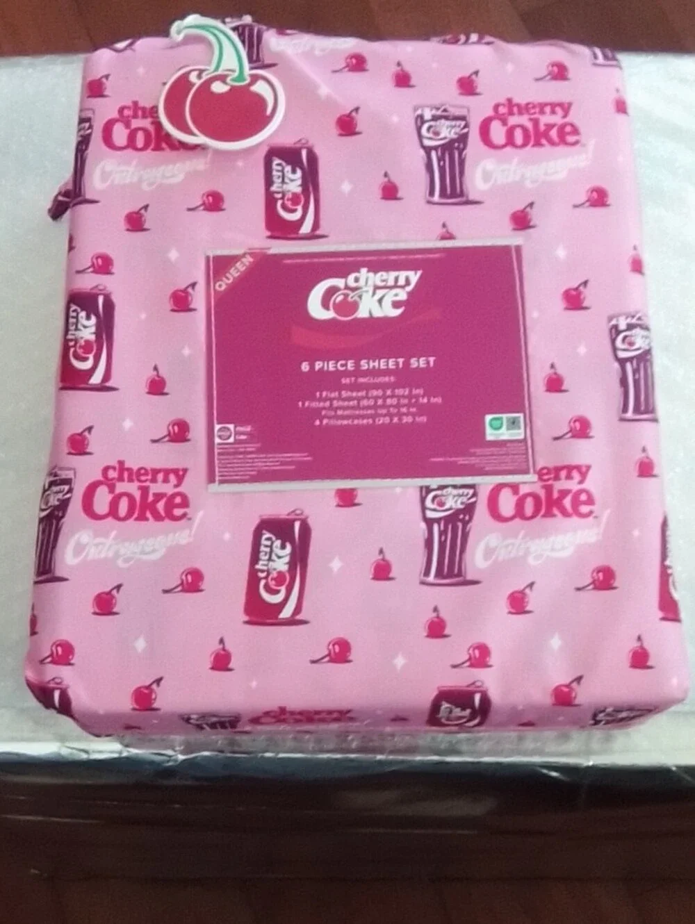 Coca Cola Cherry Coke Pink Printed Home Bedding Sheet Set